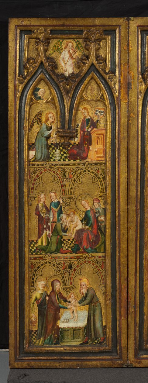 Crucifixion triptych (tidligere kjent som Estouteville Triptych) (venstre ving), ca. 1374 (tempera på panel) av German School