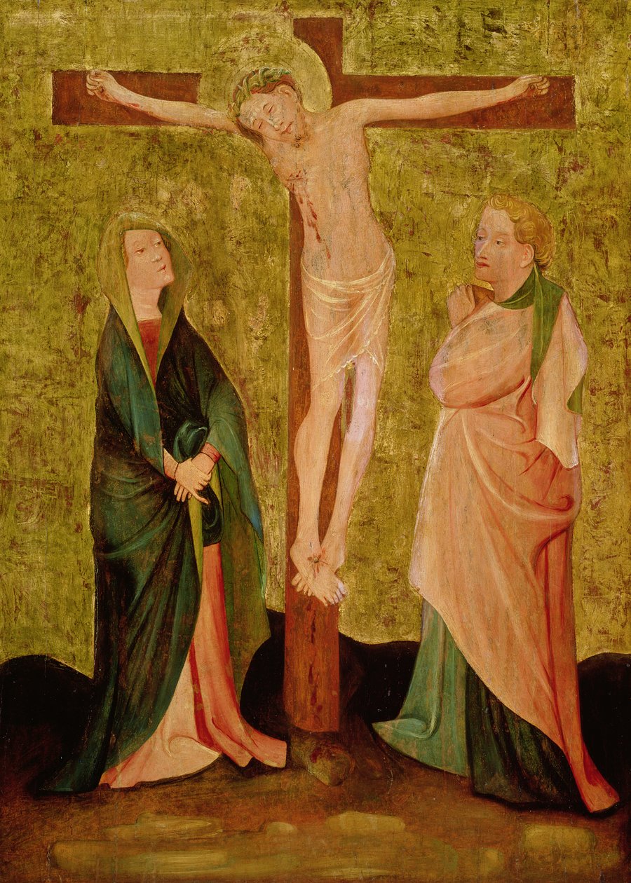 Korsfestelse med Maria og Johannes av German School