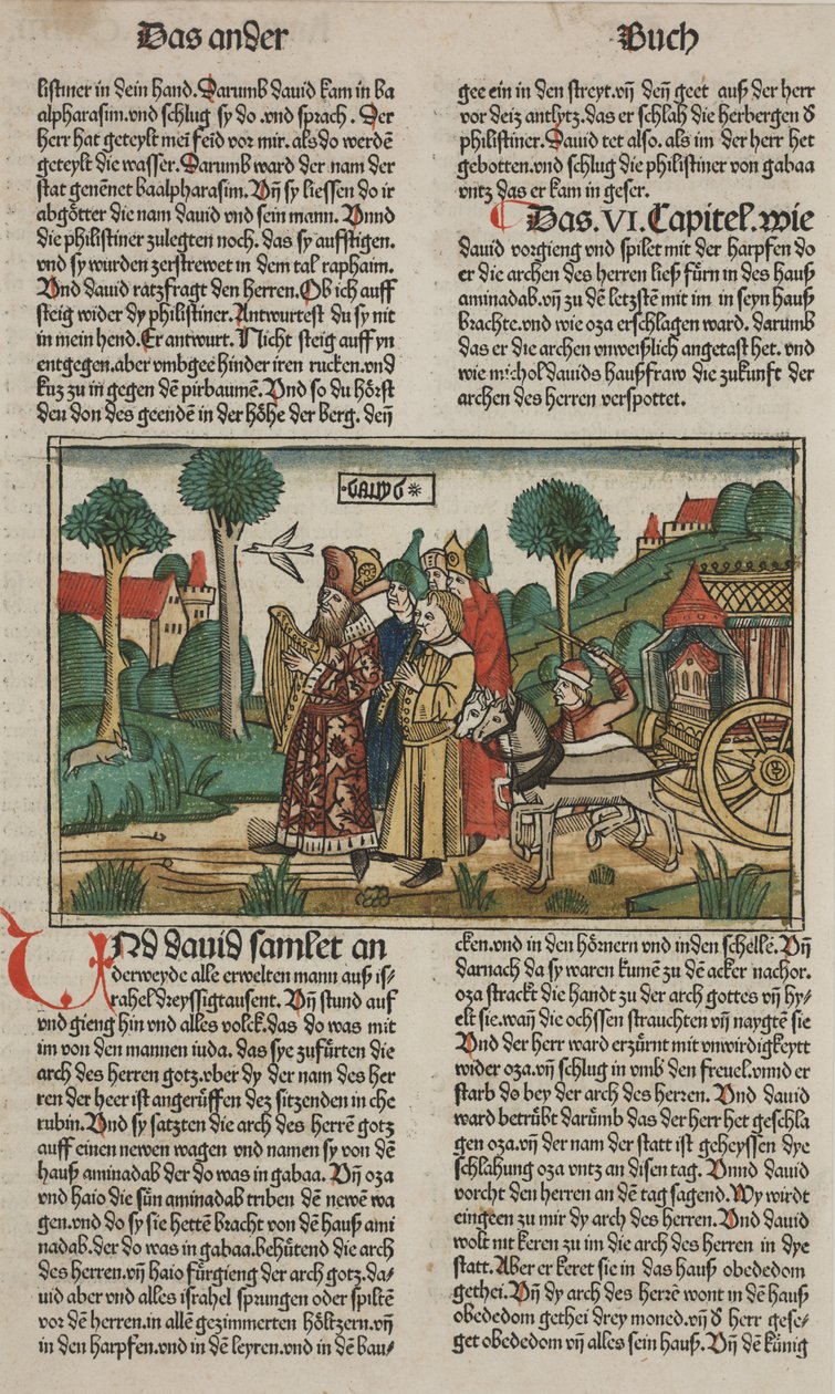 David og paktens ark, slutten av 1400-tallet (håndfarget tresnitt) av German School