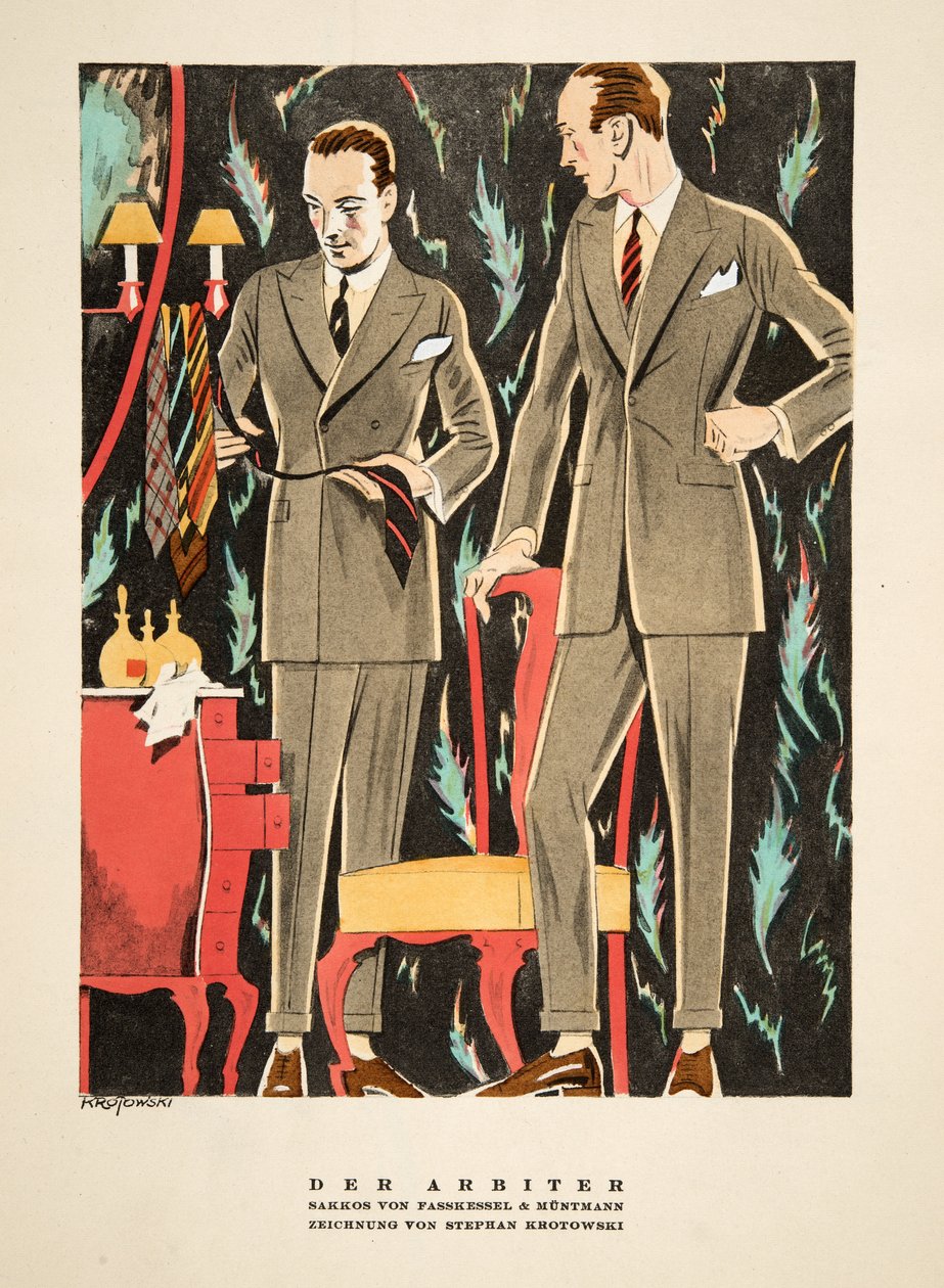 Der Arbiter, antrekk av Fasskessel & Muntmann, fra Styl, pub.1922 (pochoir-trykk) av German School