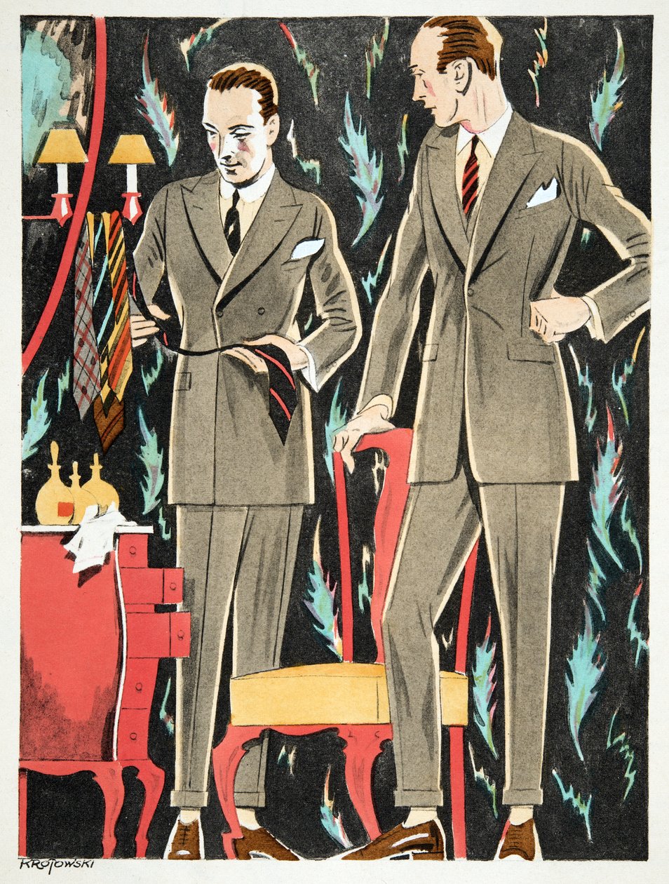 Der Arbiter, antrekk av Fasskessel & Muntmann, fra Styl, pub.1922 (pochoir-trykk) av German School