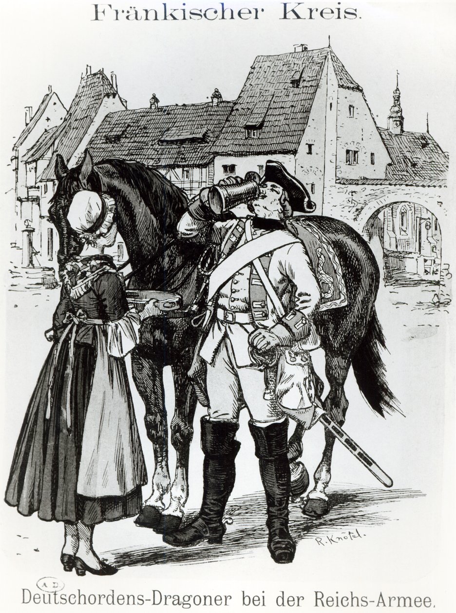 Dragoon of the Teutonic Knights i 1757 av German School