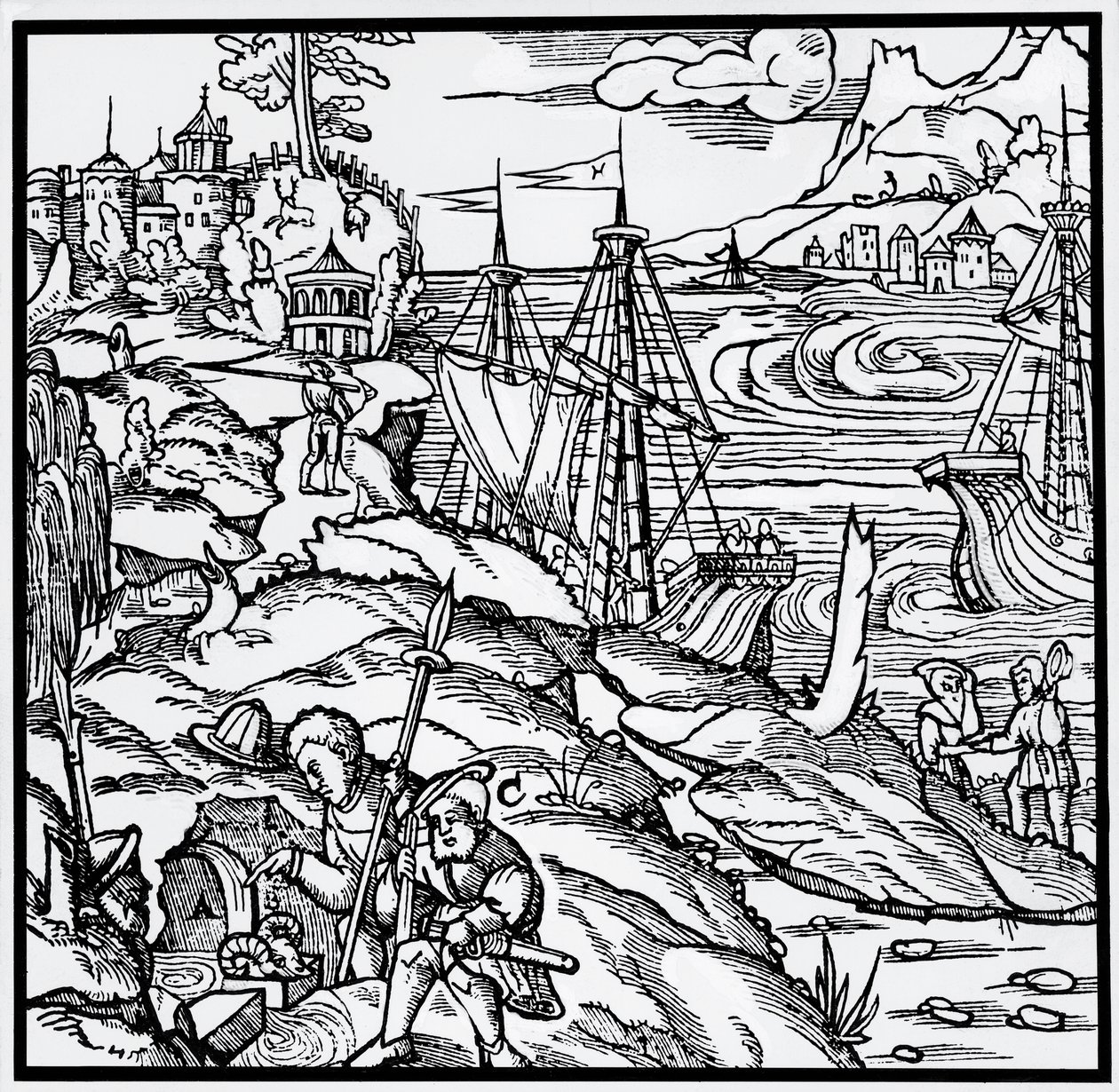 Gravering fra De re metallica (Om metallers natur), av Georg Pawer eller Georgius Agricola (1494-1555) av German School