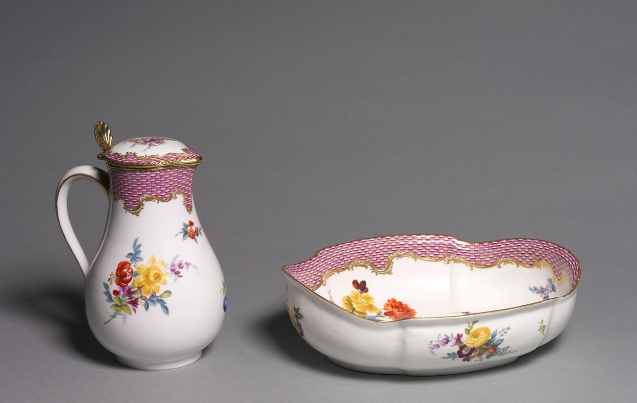 Ewer and Basin, laget av Meissen Porselensfabrikk, Tyskland, ca. 1765 av German School