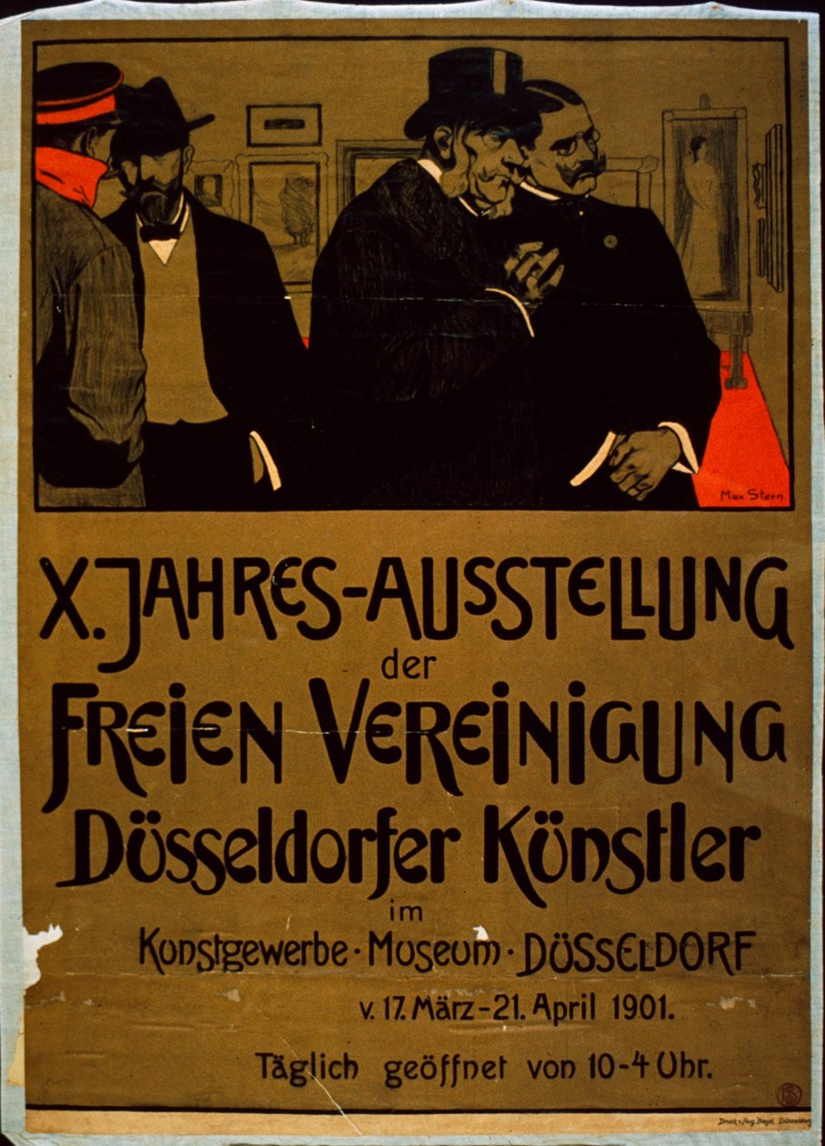 Utstilling av Düsseldorf-kunstnere på Kunstgewerbe Museum, Düsseldorf av German School