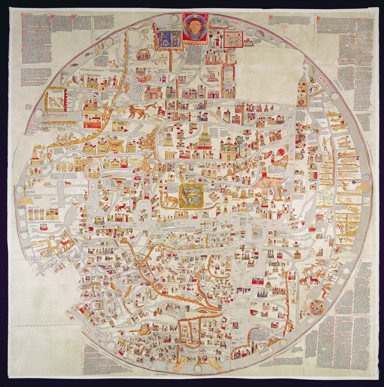 Faksimilekopi av «Ebstorf Mappamundi», laget for klosteret i Ebstorf, nær Luneberg, ca. 1339 (trykk) av German School
