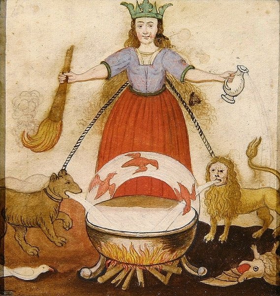 Skjebne, ca. 1605 (gouache på papir) av German School