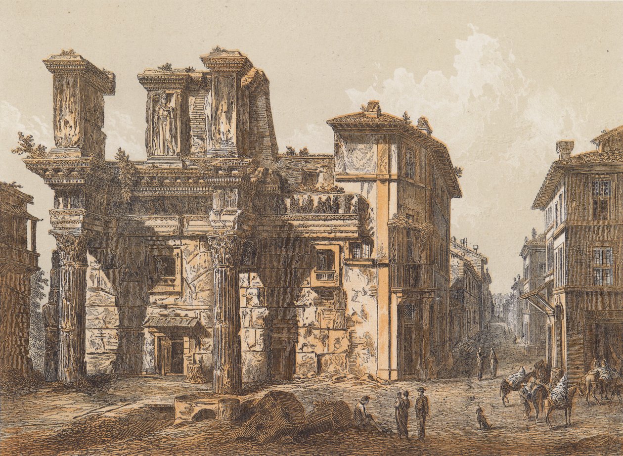 Forum di Nerva, Roma (fargelitografi) av German School
