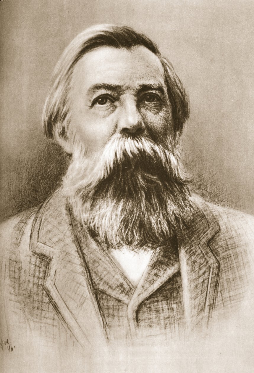 Frederick Engels (sepia-bilde) av German School