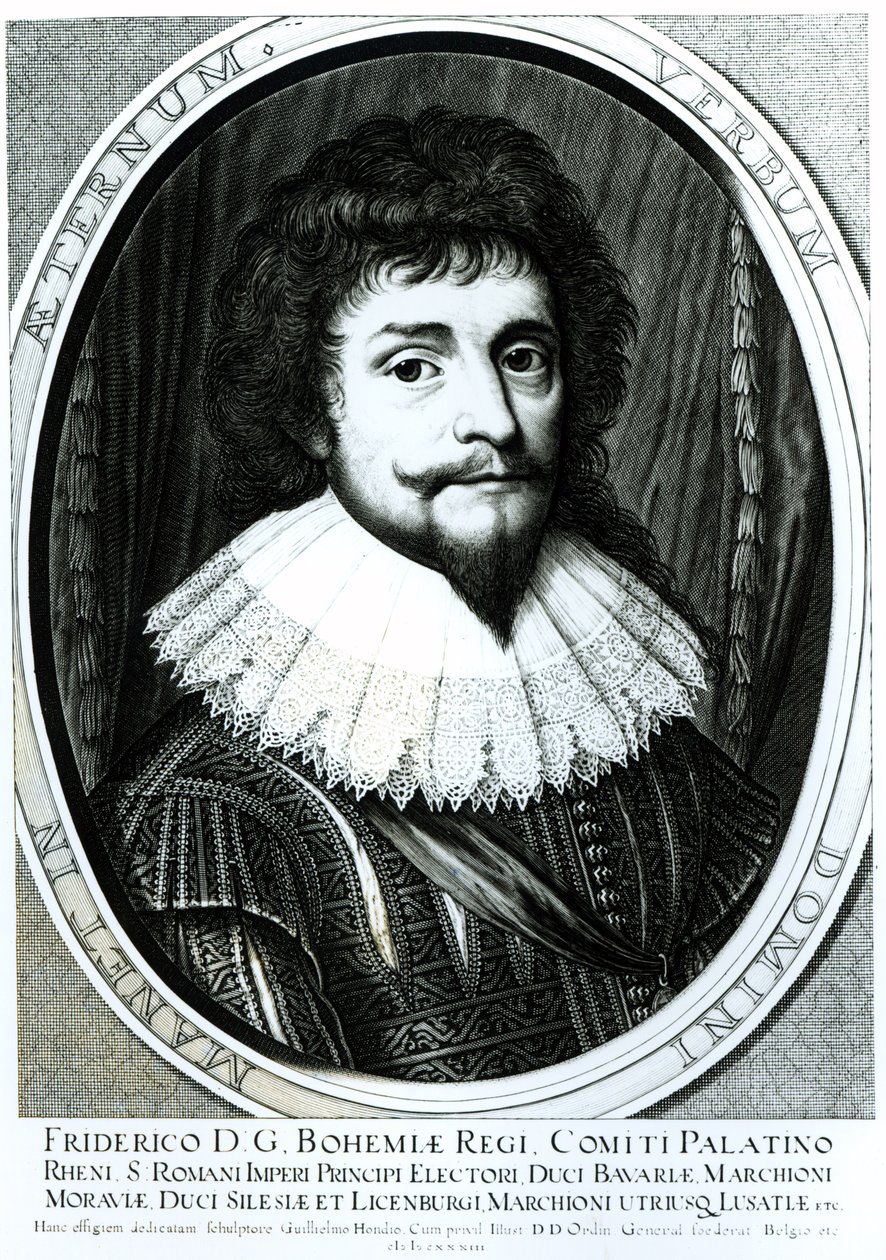 Frederick V (1596-1632), konge av Böhmen, kurfyrst Palatine av Rhinen, gravert av Willem Hondius (ca. 1597-ca. 1660), 1633 av German School