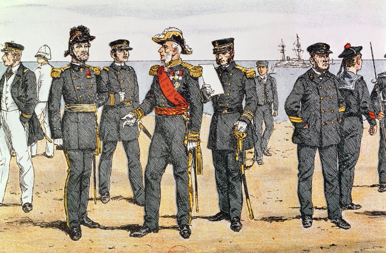 Franske marineuniformer, sent på 1800-tallet av German School
