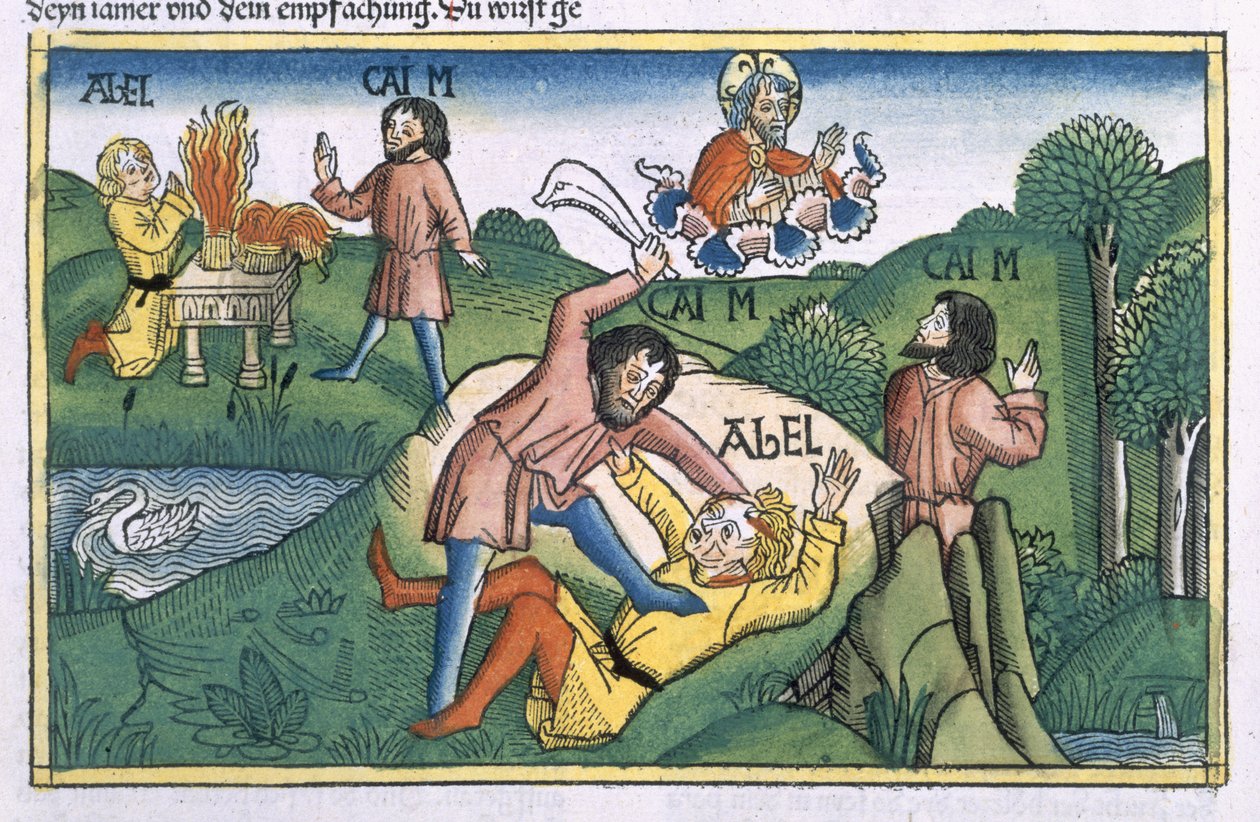 1. Mosebok 4:8 Kain myrder Abel, fra 