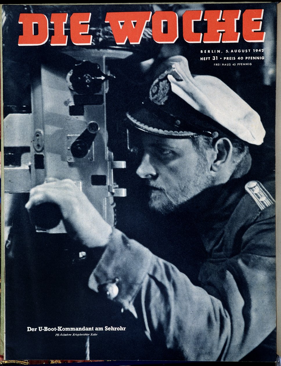 Den tyske marinen, U-båtkommandør i periskopobservasjon, omslag "" Die Woche", 5/8/1942. av German School