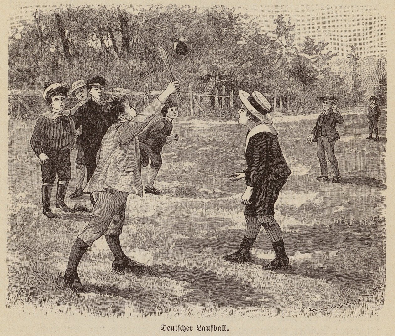 Tysk løpeball (gravering) av German School