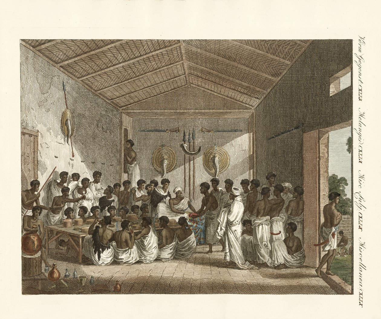 Flott symposia av Ras of Tiger i Abyssinia (farget gravering) av German School