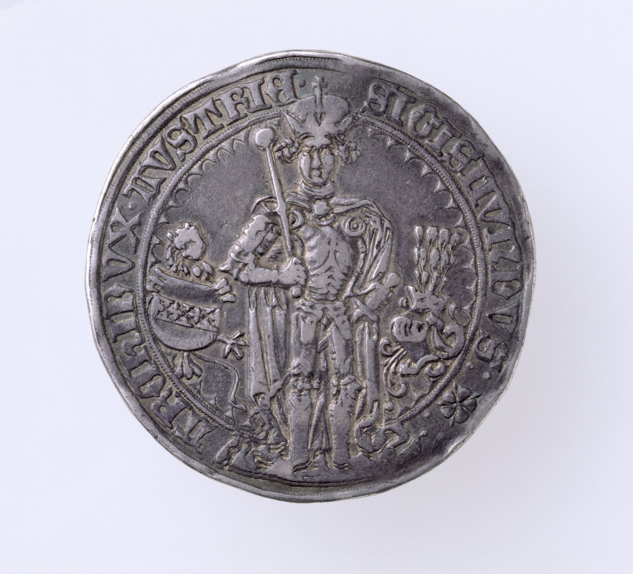 Guildiner (taler) av Sigismund (1439-96) Greve av Tirol, Hall Mint, 1486 (forside) (sølv) (for bakside se 168059) av German School