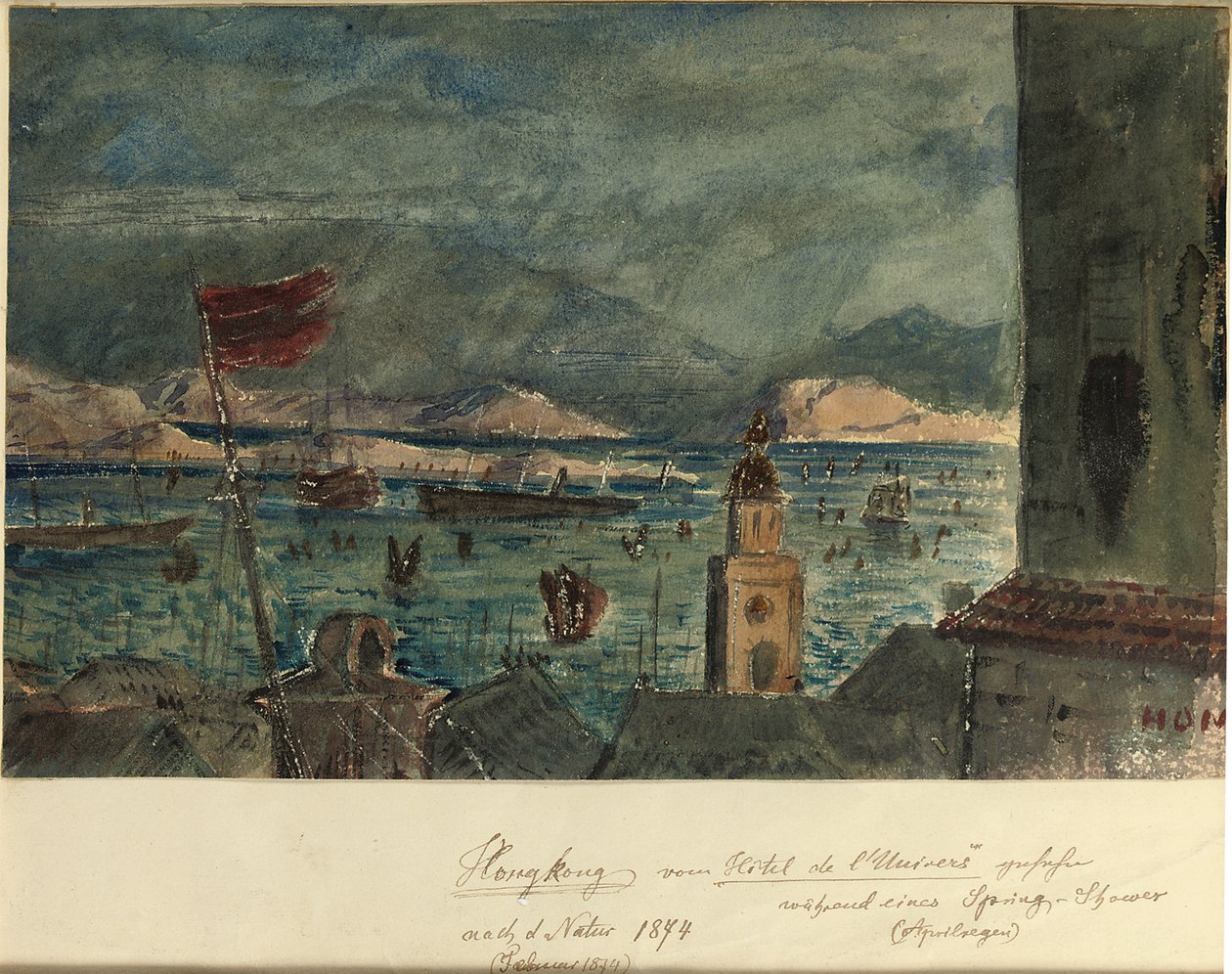 Hong Kong fra Hotel de l"Univers: April i Asia, 1874 av German School
