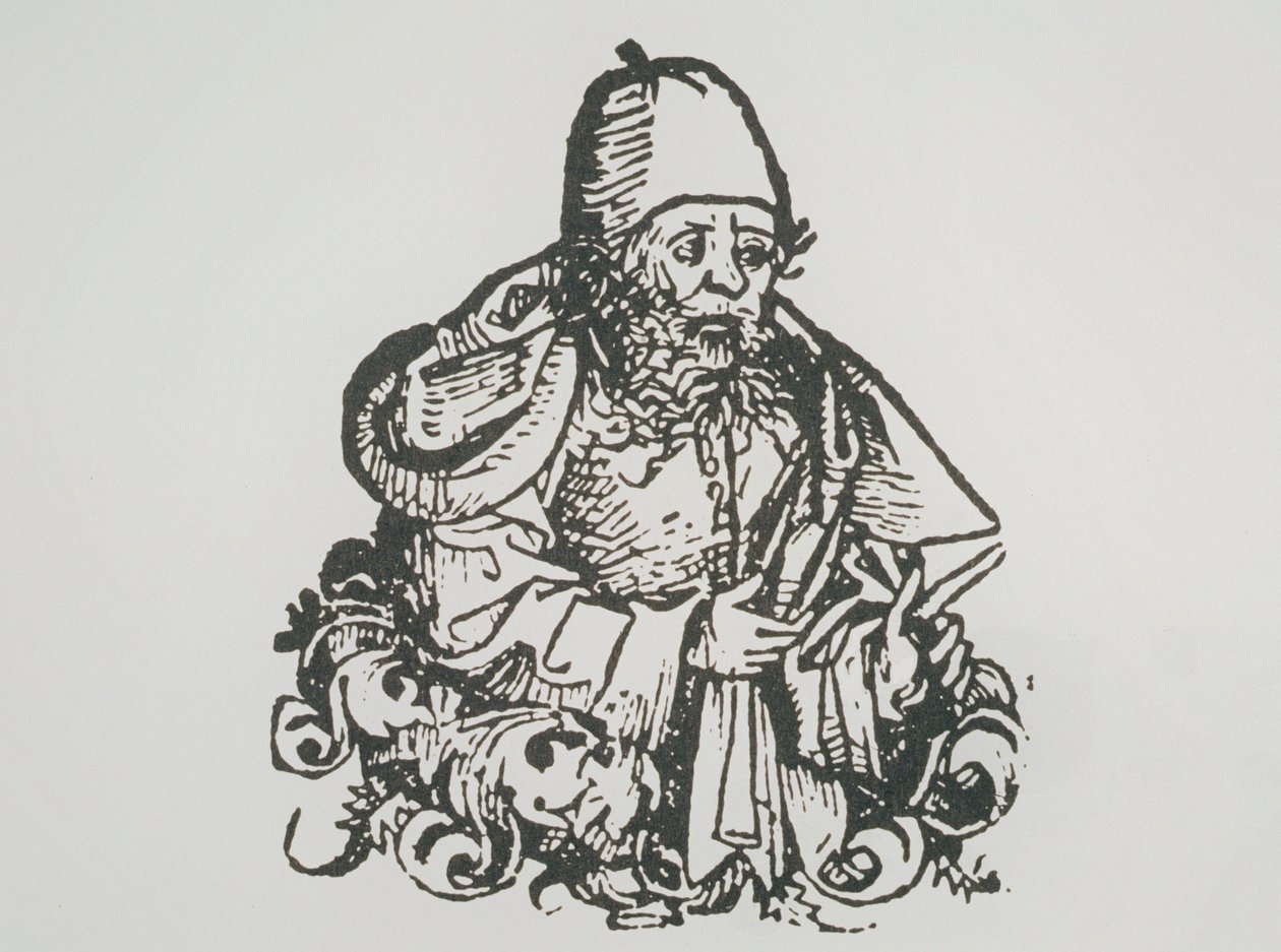 Ideell portrett av Guido Bonatti, kopi av en illustrasjon fra Liber Chronicarum av Hartmann Schedel, 1493, brukt i A History of Magic sent på 1800-tallet av German School