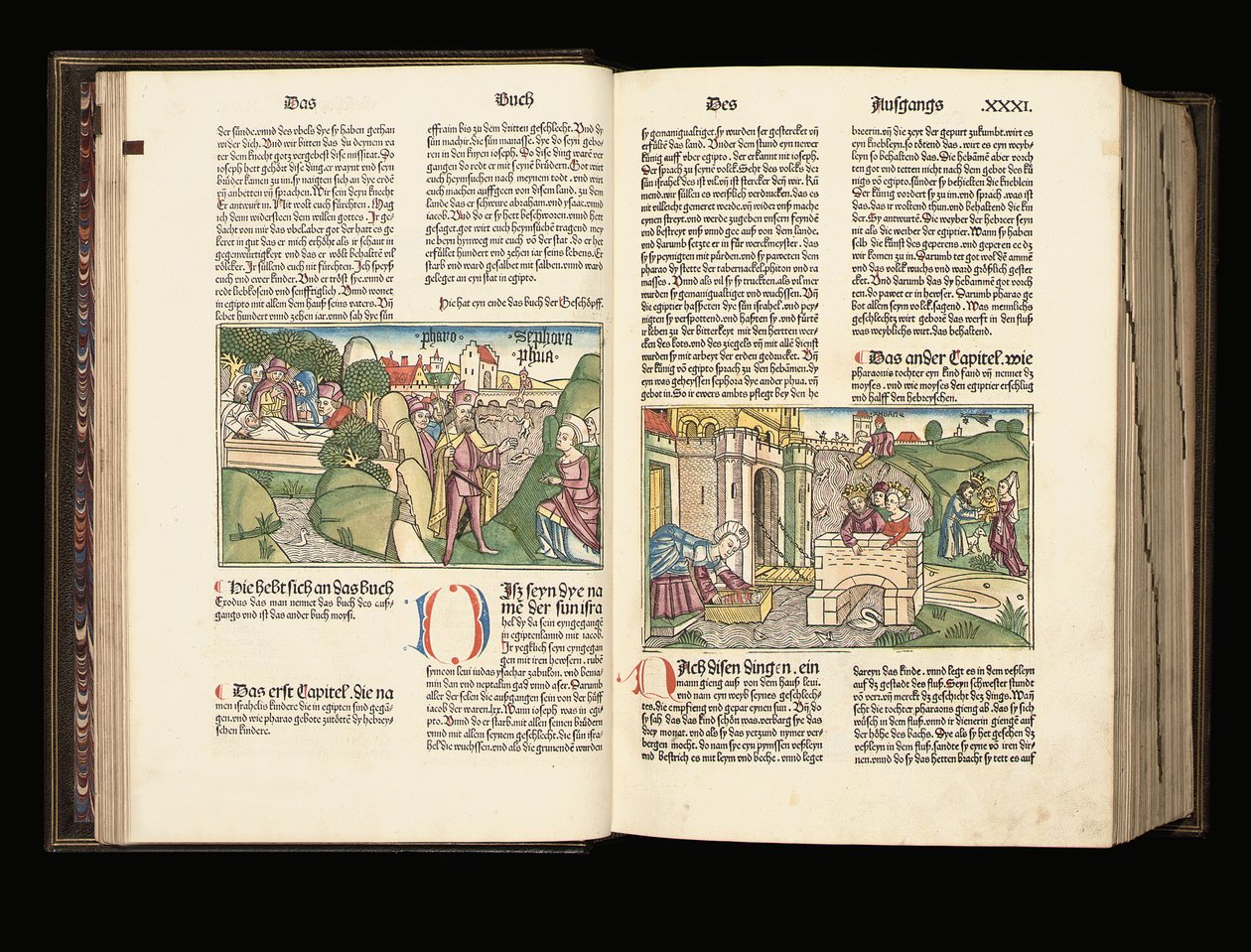Opplyst kopi av den 9. utgaven av Bibelen på tysk, Anton Koberger, Nürnberg, 1483 av German School