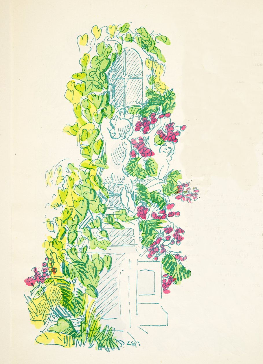 Illustrasjon fra Styl, pub.1922 (pochoir-trykk) av German School