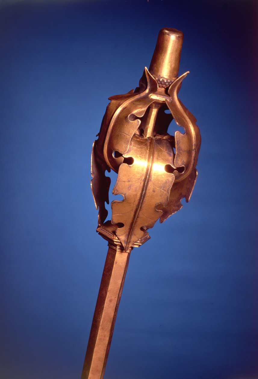 Imperial Scepter of the Holy Roman Empire, vesttysk, tidlig på 1300-tallet (forgylt sølv) av German School