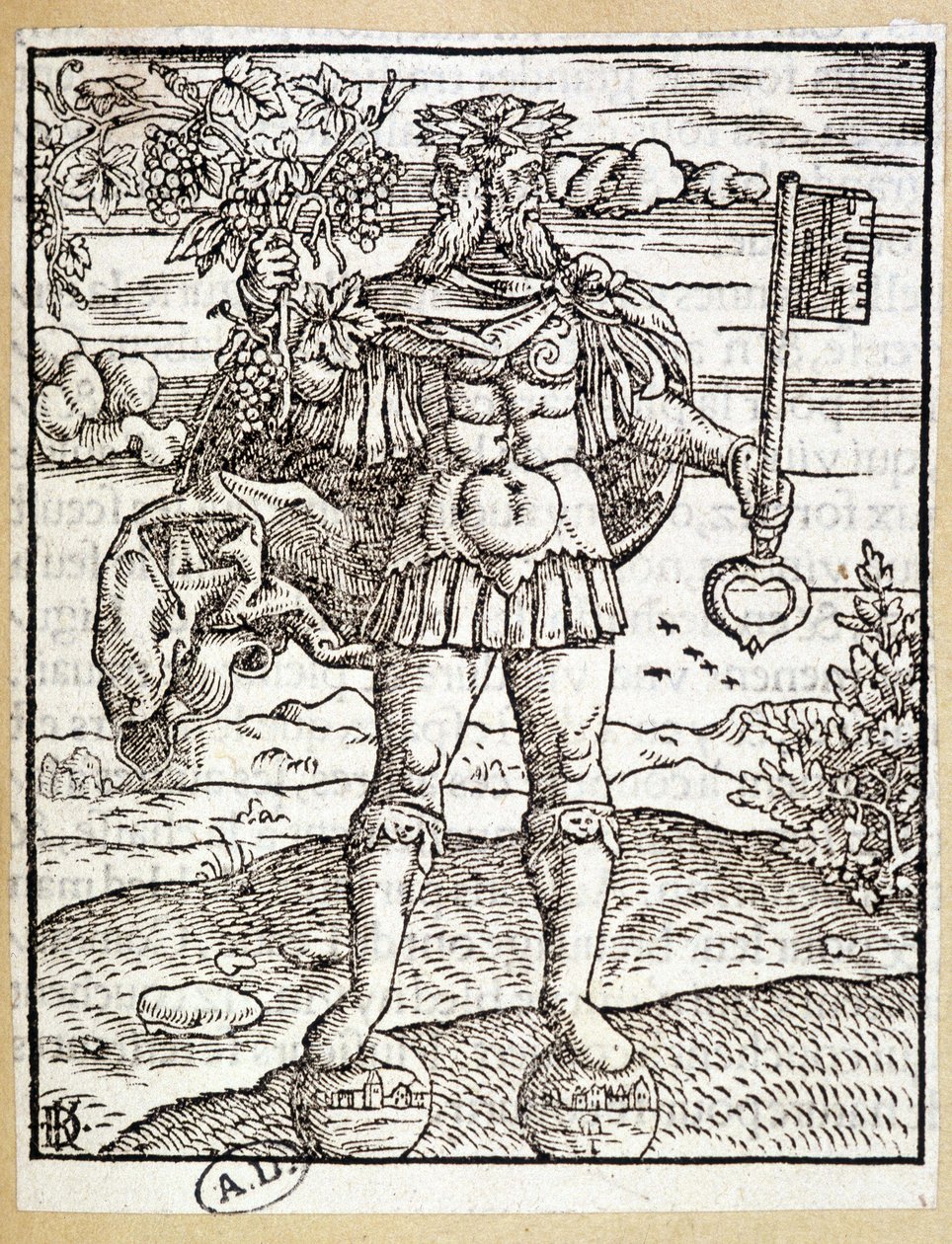 Janus (med en nøkkel i den ene hånden og en vinranke i den andre) - Tyskland av German School