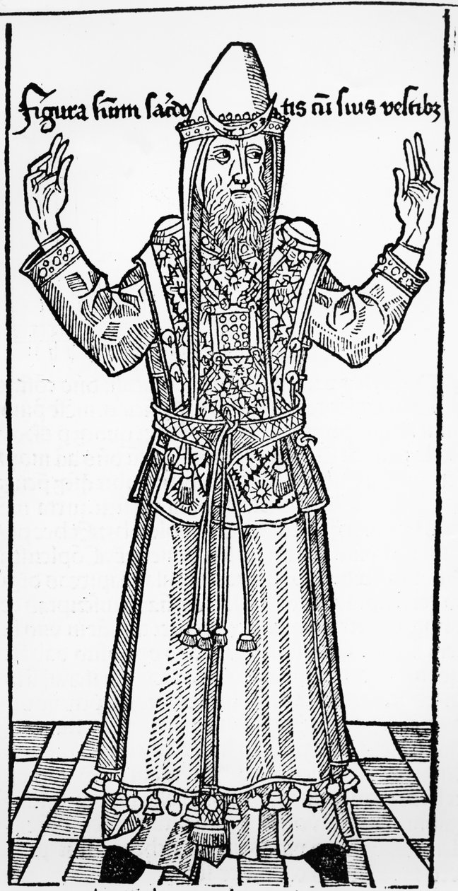 Jødisk yppersteprest, fra Liber Chronicarum av Hartmann Schedel, utgitt i Nürnberg, 1493 av German School