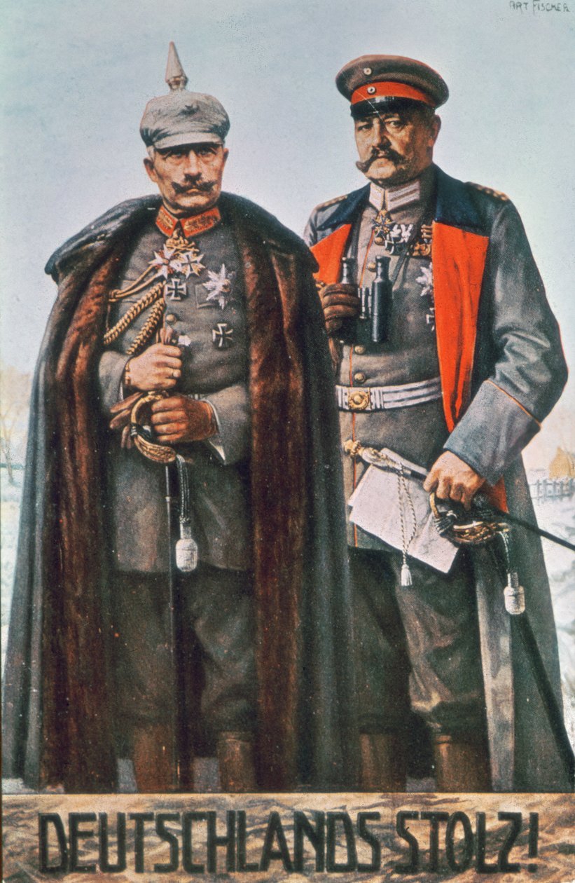 Kaiser Wilhelm II og feltmarskalk Hindenburg av German School