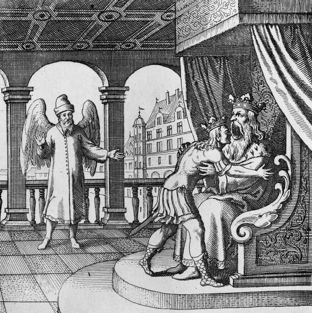 King var overlykkelig over prinsens hjemkomst fra Musaeum Hermeticum av German School
