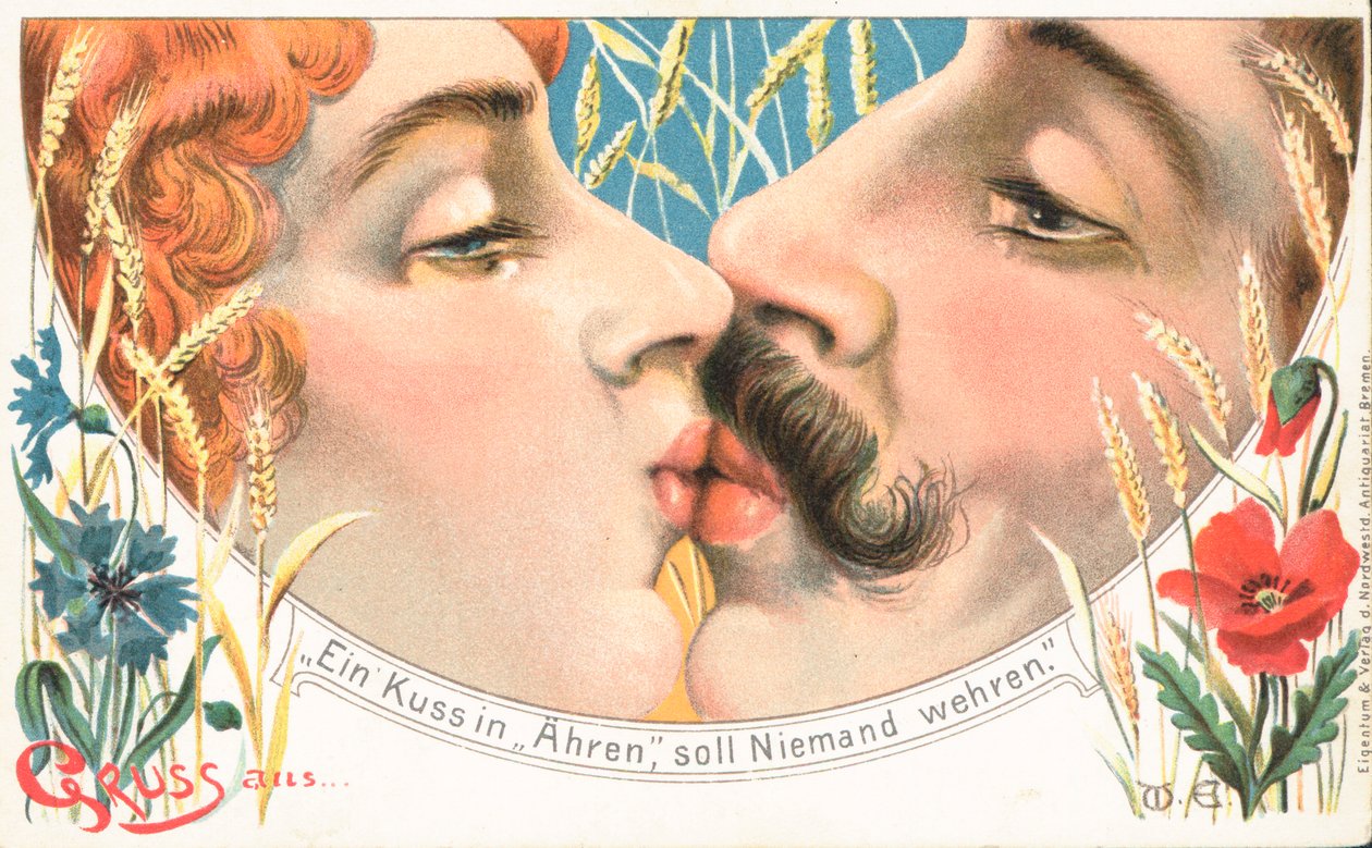 Kyss (fargelitografi) av German School
