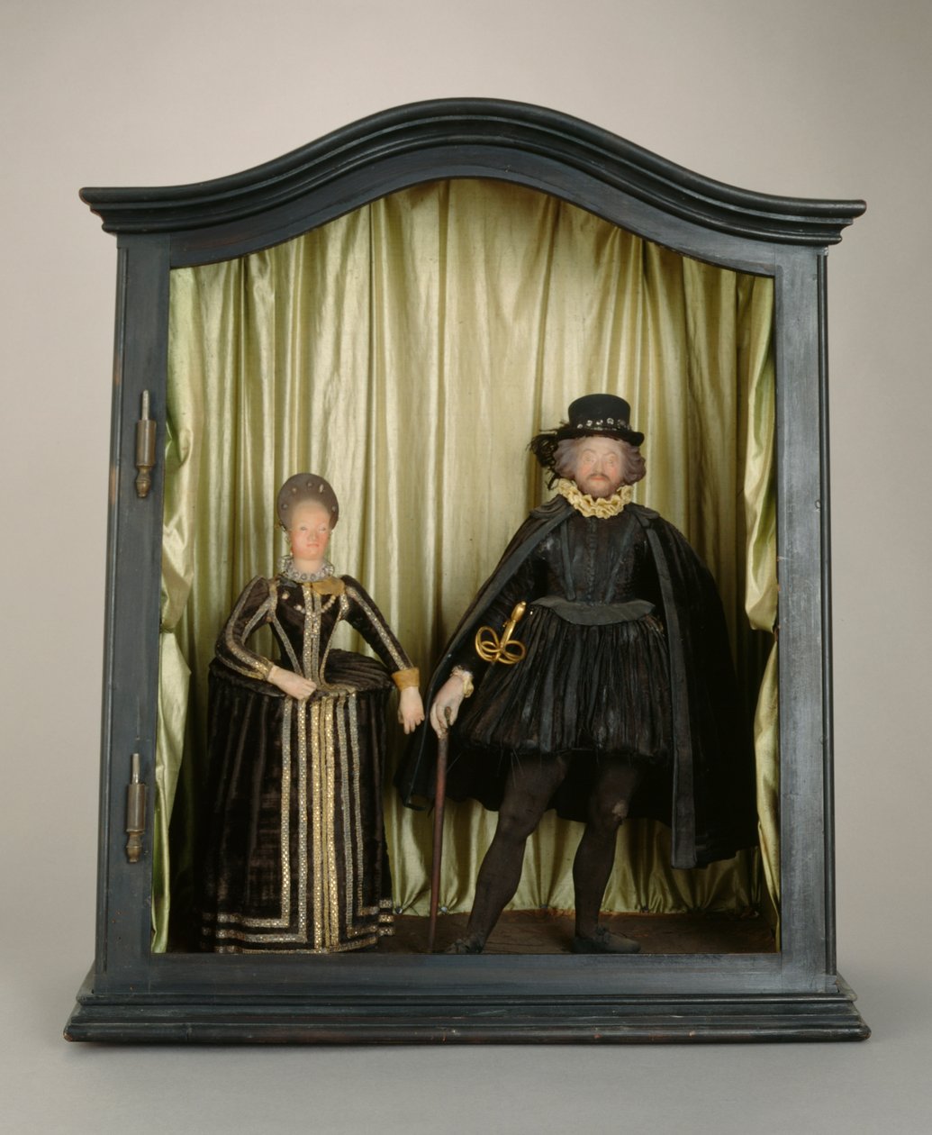 Landgrave Moritz av Hessen og Juliana av Nassau-Siegen, 1600-25 (voks, silke, ull, glass og tre) av German School