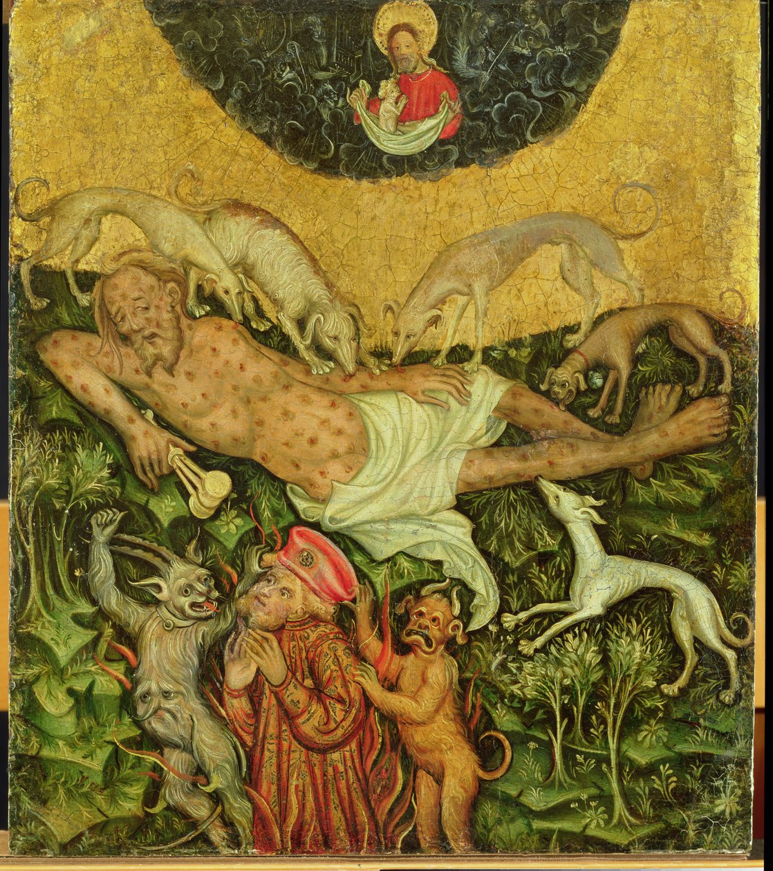 Lasarus og den rike mannen, ca. 1400 av German School