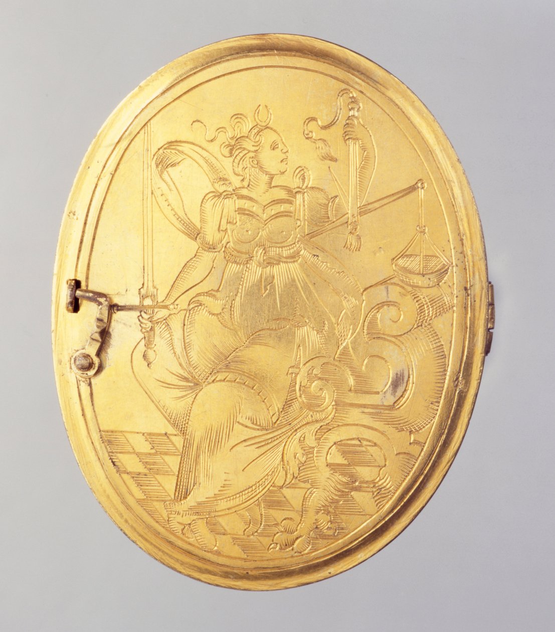 Medaljon som inneholder miniatyrportrett av voks av Landgrave Wilhelm IV (gullbelagt sølv) (se også 312102 og 312134) av German School