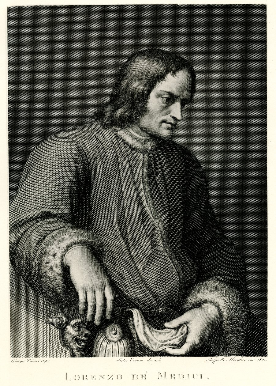 Lorenzo de Medici, 1884-90 (fototype) av German School