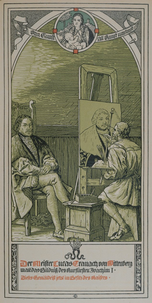 Lucas Cranach-maleri ca. 1520-30 et portrett av Joachim I Nestor, kurfyrst av Brandenburg, 1906 av German School