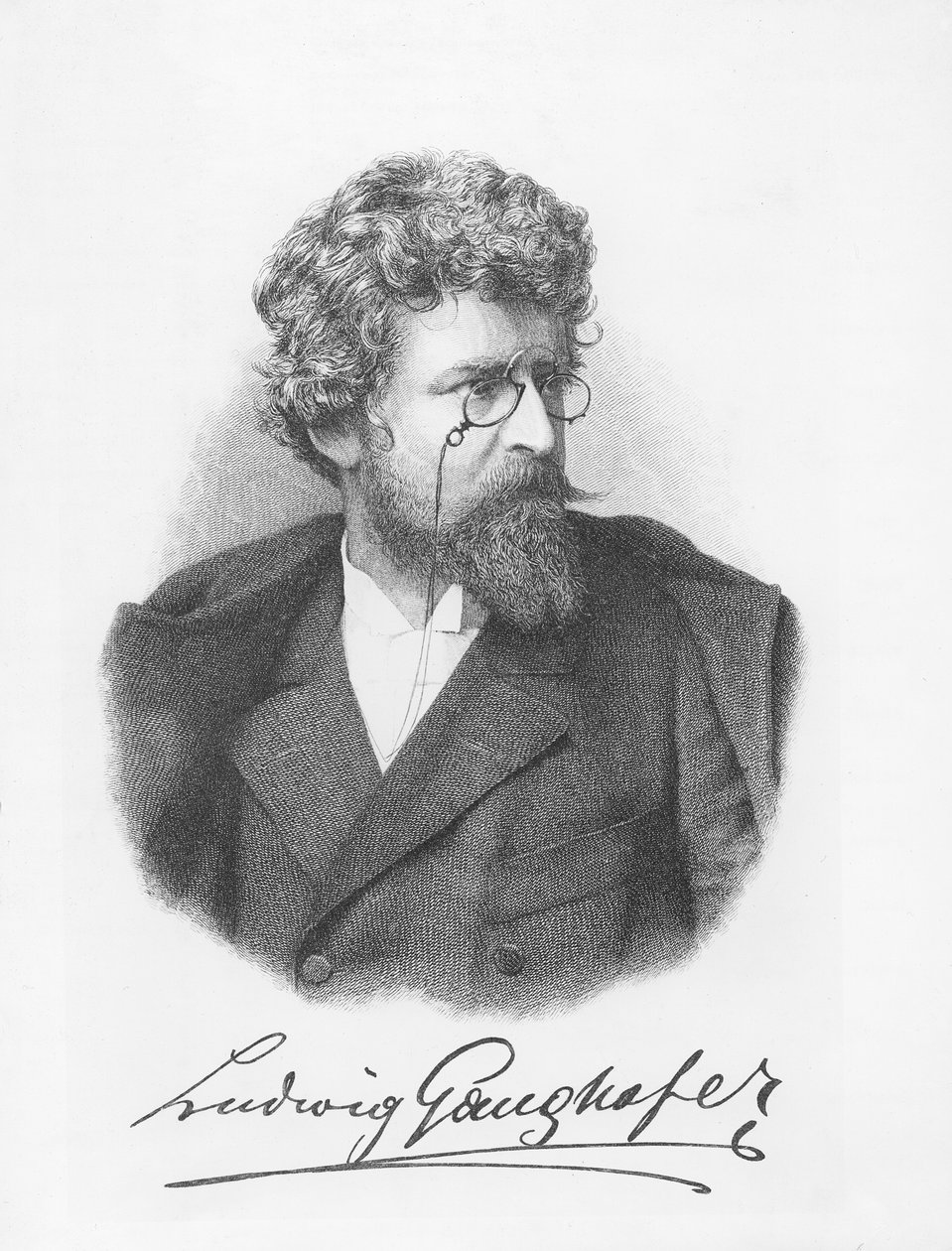 Ludwig Ganghofer (gravering) av German School
