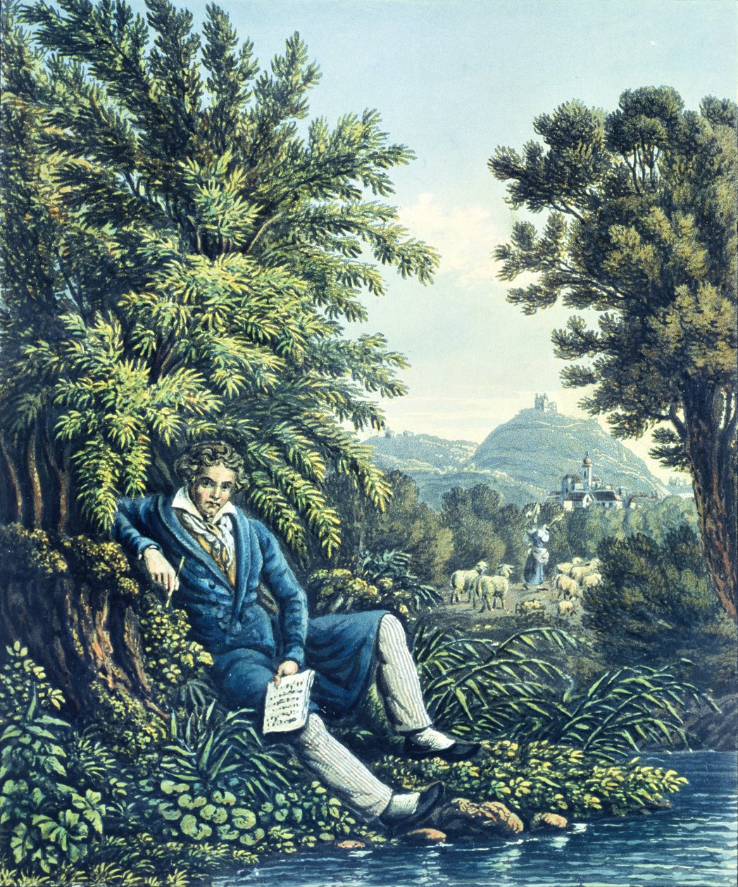 Ludwig van Beethoven ved en elv av German School