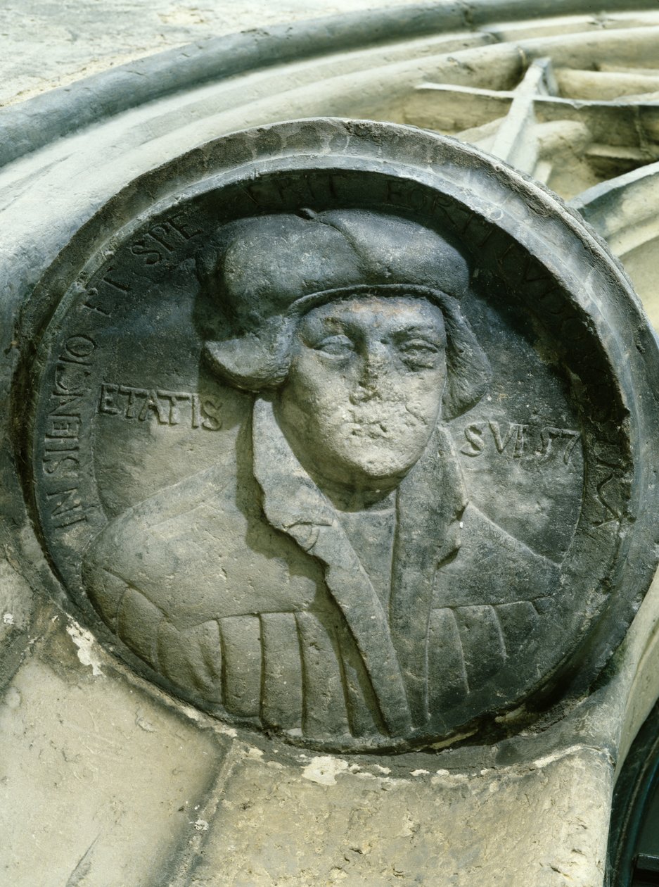 Martin Luther i en alder av 57 med Luthers Rose, C16th (relieff) av German School
