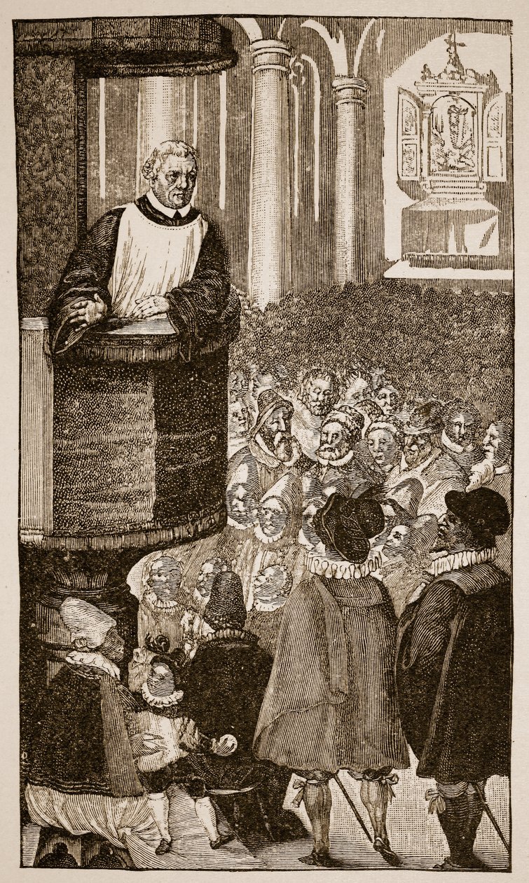 Martin Luther forkynner, ca. 1517 av German School
