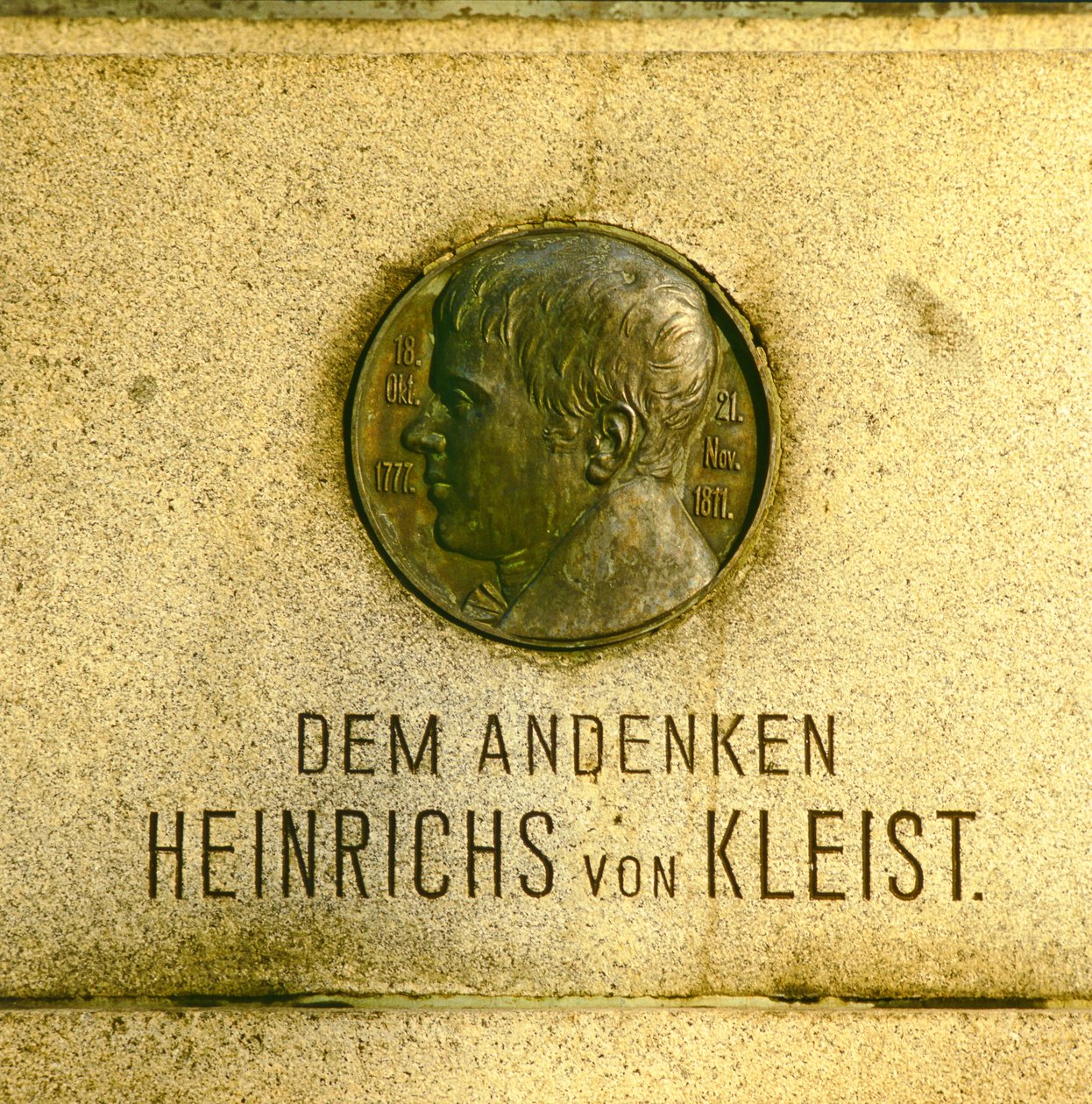 Medaljong fra monumentet til Heinrich von Kleist (1771-1811) (bronse) av German School
