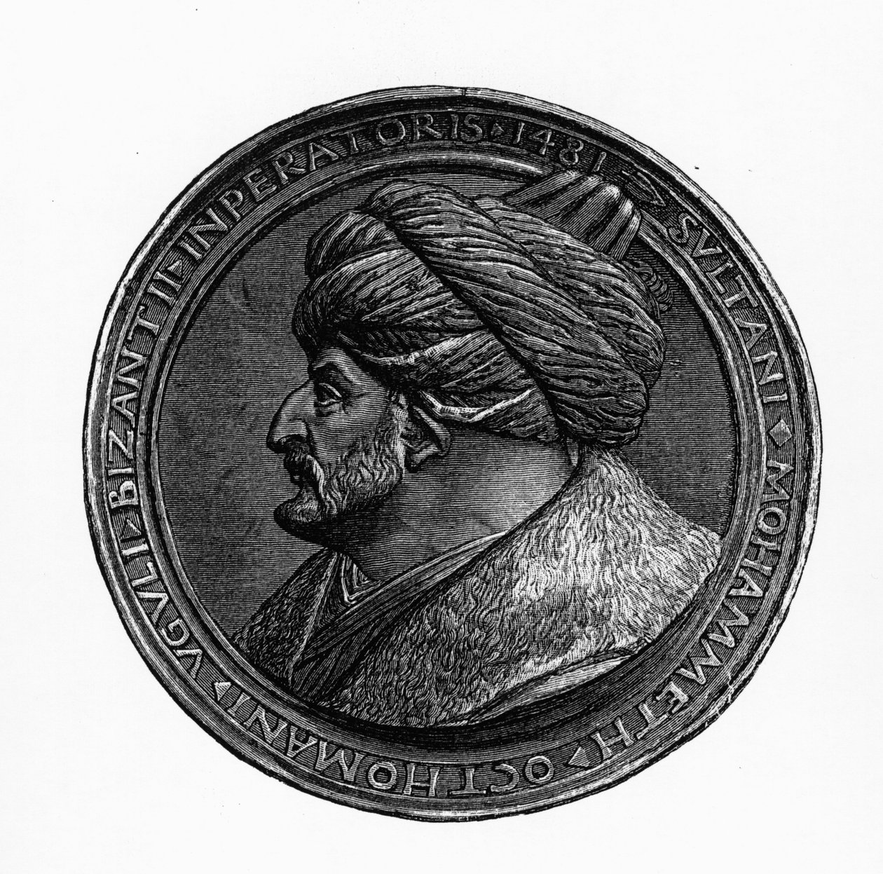 Medallion of Mehmed II, fra History of the Byzantines and the Ottoman Empire av G.S. Hertzberg, 1883 av German School