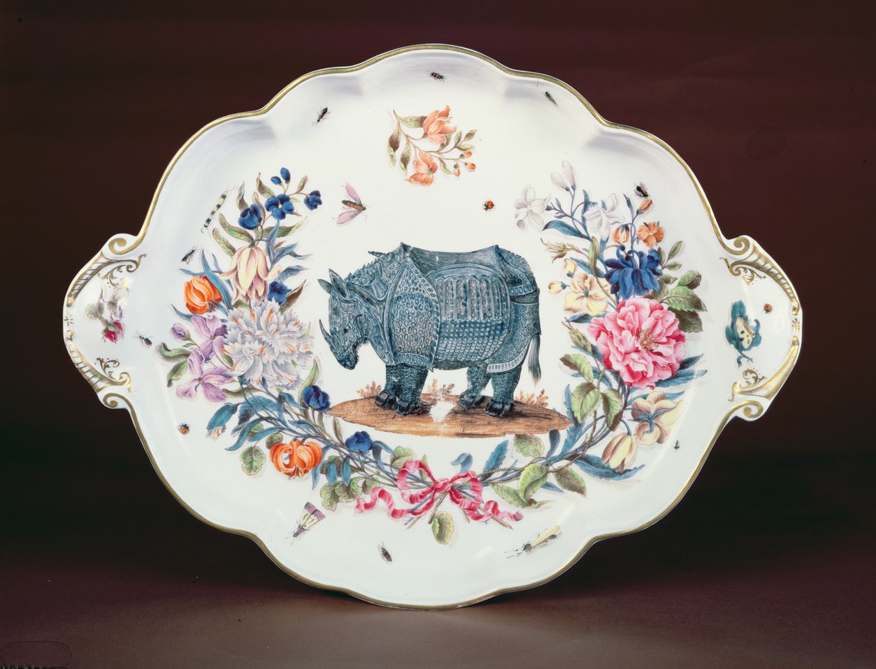 Meissen står for midtpunktet fra Northumberland-tjenesten, ca. 1745 (porselen) av German School