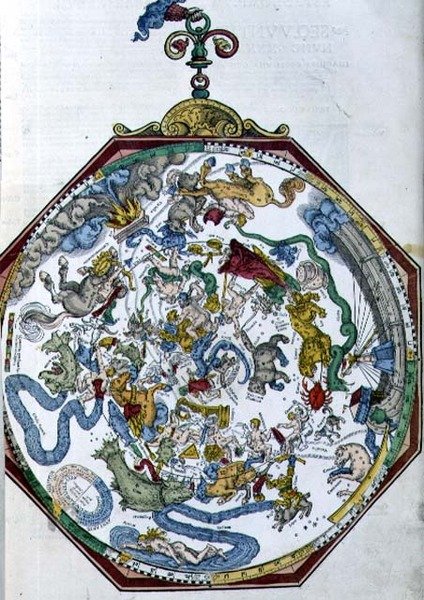 Ms 1517 Posisjonene til stjernebildene i den nordlige himmelen, illustrasjon fra 