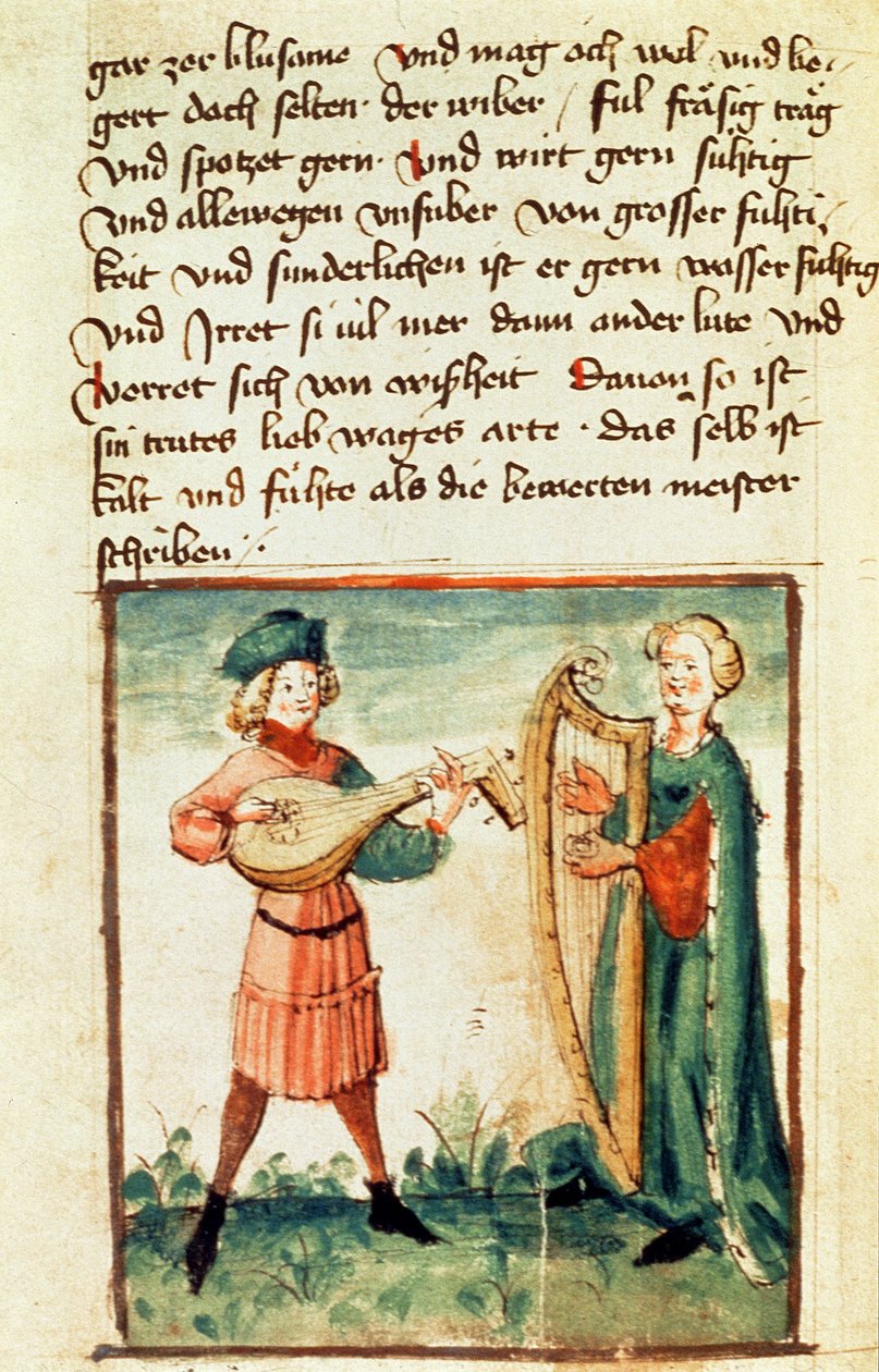 Ms Add 17987 fol.86v Det sangvinske temperamentet av German School