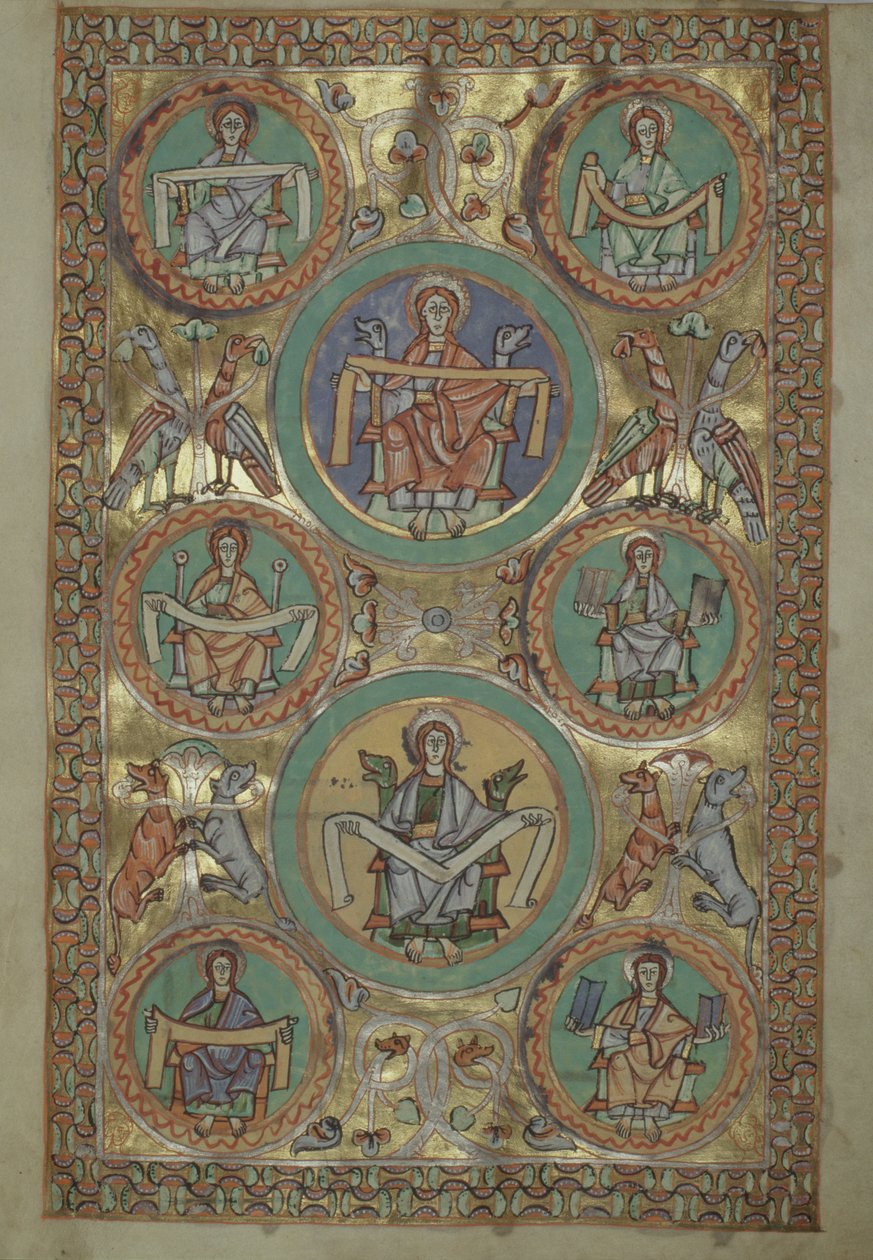 Fru Czart. 1207 IV, fol.11v The Life of Christ ifølge St. Matteus, fra The Evangeliarium of the Cathedral of Plock, ca. 1075 av German School