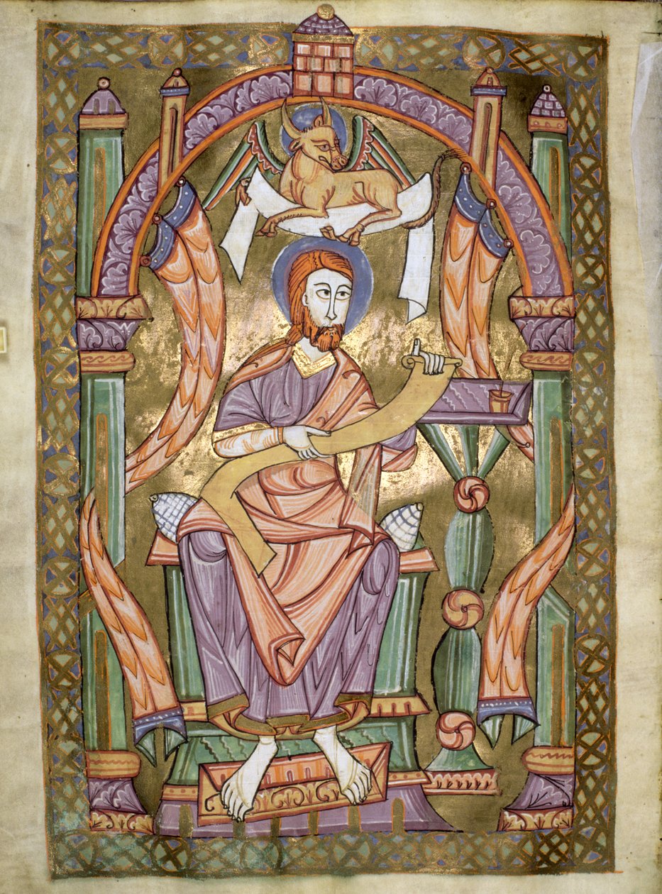 Ms Czart 1207 IV fol CXIXv St. Luke the Evangelist, fra The Evangeliarium of the Cathedral of Plock, ca. 1075 av German School