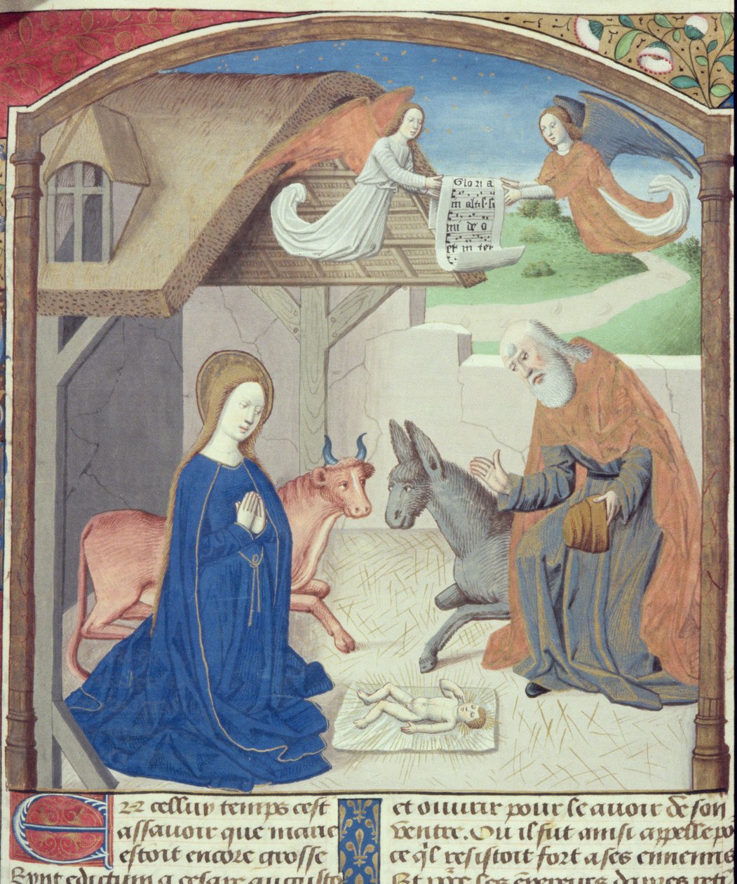 Ms Hunter 36 f.55v Holy Family, fra Vita Christi, av Ludolf av Sachsen, ca. 1300-7778 av German School