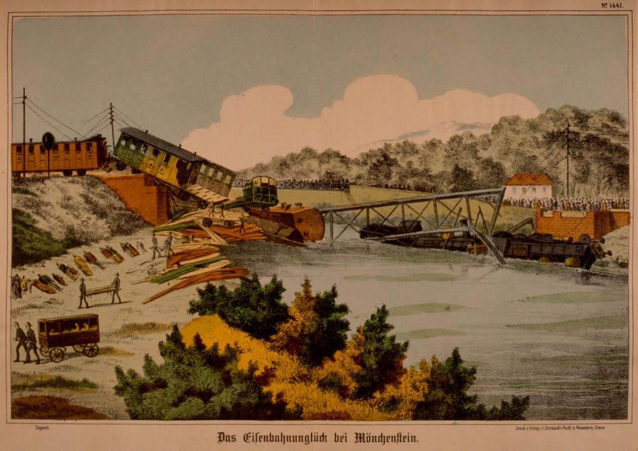 Munchenstein jernbanekatastrofe 14. juni 1891, utgitt av C. Burckhardts Nachf., Wissembourg, 1891 av German School