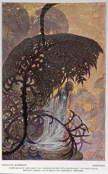 Mystisk figur (litho) av German School