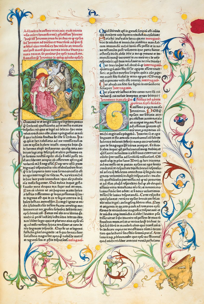 Side fra The Letters of Hierome Jeromes brev og avhandlinger, redigert av Adrianus Brielis av German School